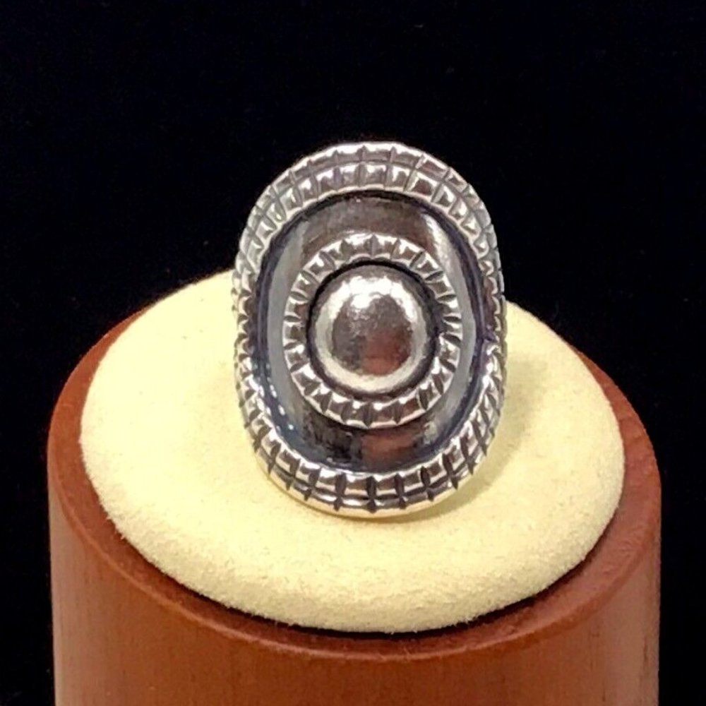 Sterling Silver Large Oval Ring 6.5 Adjustable 7.1g New